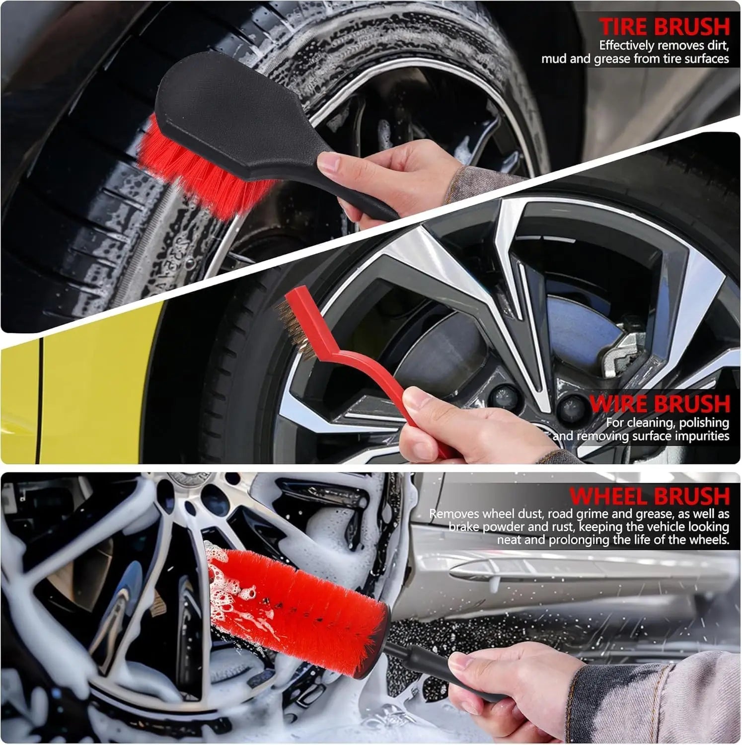 35 Piece Car Cleaning and Detailing Kit with Drill Brush Set, Tire Brushes and Tool Storage Box