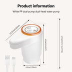 Rechargeable Automatic Water Dispenser Pump for 2-5 Gallon Bottles with Dual Pump USB Charging