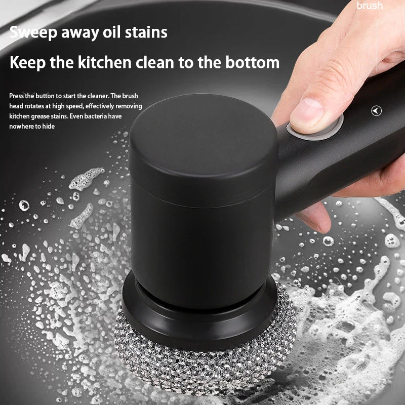Cordless Electric Cleaning Brush USB Rechargeable Waterproof Multi-Purpose Kitchen Bathroom Scrubber