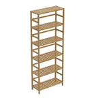 Bamboo 6 Tier Storage Shelf Tall Freestanding Rack for Books Plants and Bathroom