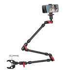 Adjustable Camera Magic Arm with Desk Clamp and Phone Holder 81cm Aluminum Mount for Cameras and Webcams