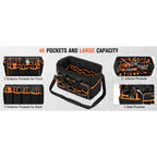 Heavy Duty Tool Caddy Organizer Bag with Multi Pocket Storage for Workshop and Electrician Tools
