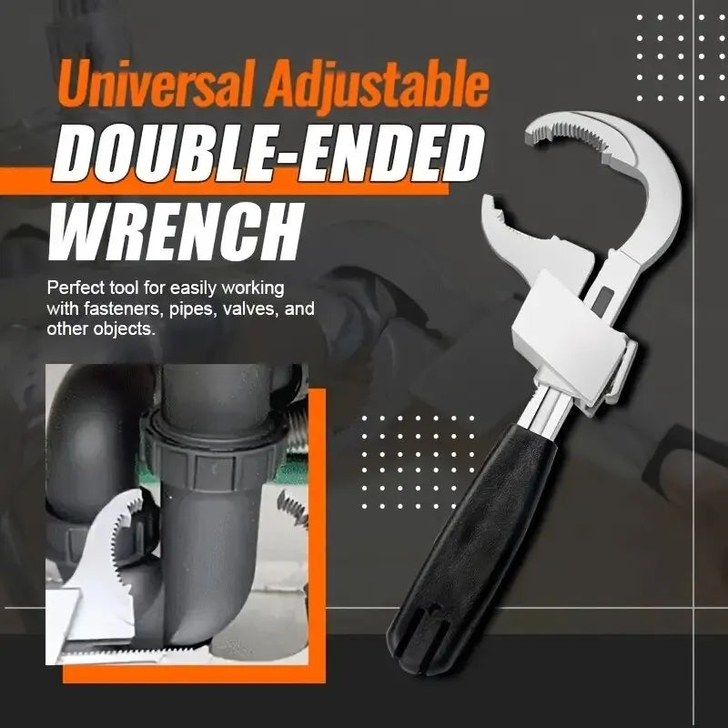 Portable Multi-Function Faucet Wrench with Double Head Adjustable Spanner Tool