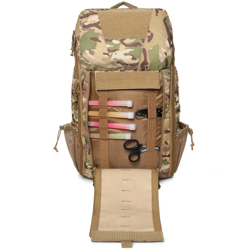 Multi Functional Tactical Backpack 20-35L with Storage Compartments Portable Camping Hiking Bag