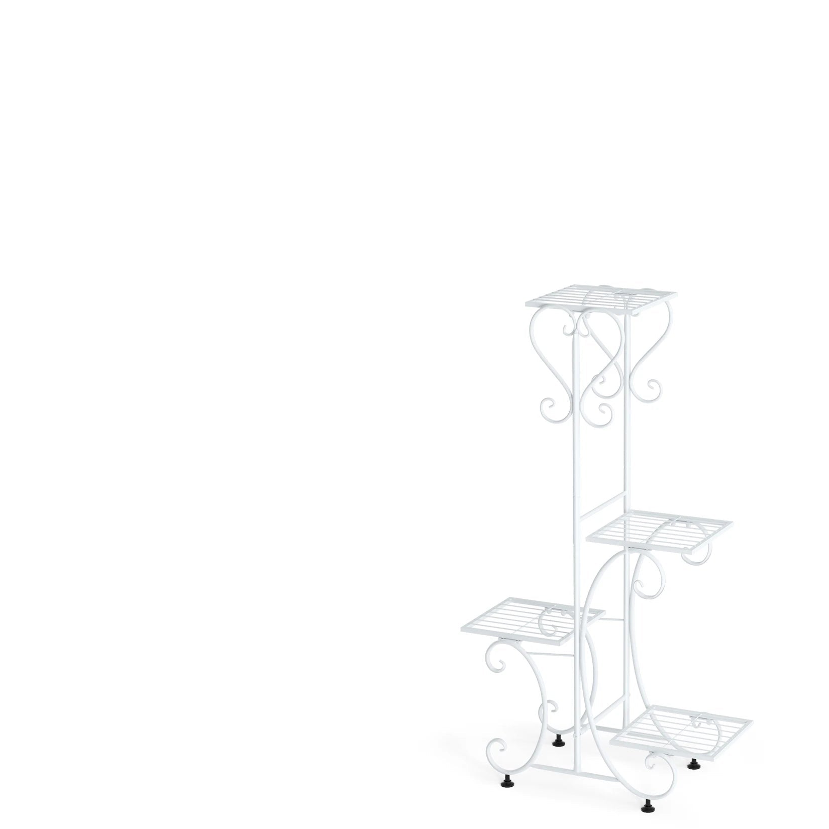 4 Tier Metal Plant Stand Indoor Outdoor Flower Pot Display Rack Black White