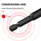 Drill Extension Bit Holder 30cm Heavy Duty 1/4 Inch Hex Quick Release Screwdriver Adapter with 12 Bits
