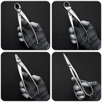 Professional 7-Piece Bonsai Tool Set with Eco-Leather Roll, 21cm Scissors & Tweezers