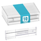 Adjustable Drawer Organizers 10 Pack Clear Expandable PS Plastic Storage Dividers for Dressers and Kitchen Drawers