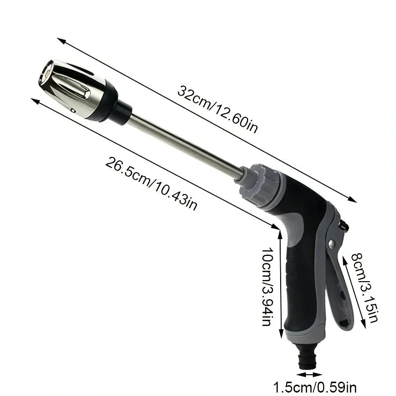 Heavy Duty Garden Hose Spray Nozzle with Adjustable Water Flow for Car Cleaning and Plant Watering
