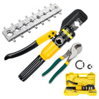 Heavy Duty Hydraulic Wire Crimper Plier 10T Manual Press Tool 4-70mm2 with 8 Crimping Dies