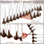 Bird Spike Strips 10 Pack Stainless Steel Anti Bird Deterrent for Fence Roof Balcony Window Ledge