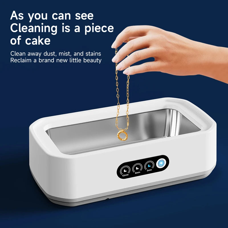 Portable Ultrasonic Cleaner 650ml 18W High Frequency Cleaning Machine for Glasses and Jewelry