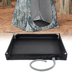 Foldable Camping Shower Pan Portable Oxford Cloth Floor Tray with Drain Hose