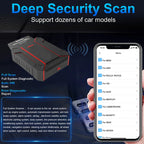 Portable Bluetooth OBD2 Car Diagnostic Scanner with Battery Monitoring and Real-Time Vehicle Data