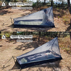 Single Person Mesh Bivy Tent Lightweight Poleless Camping and Hiking Shelter