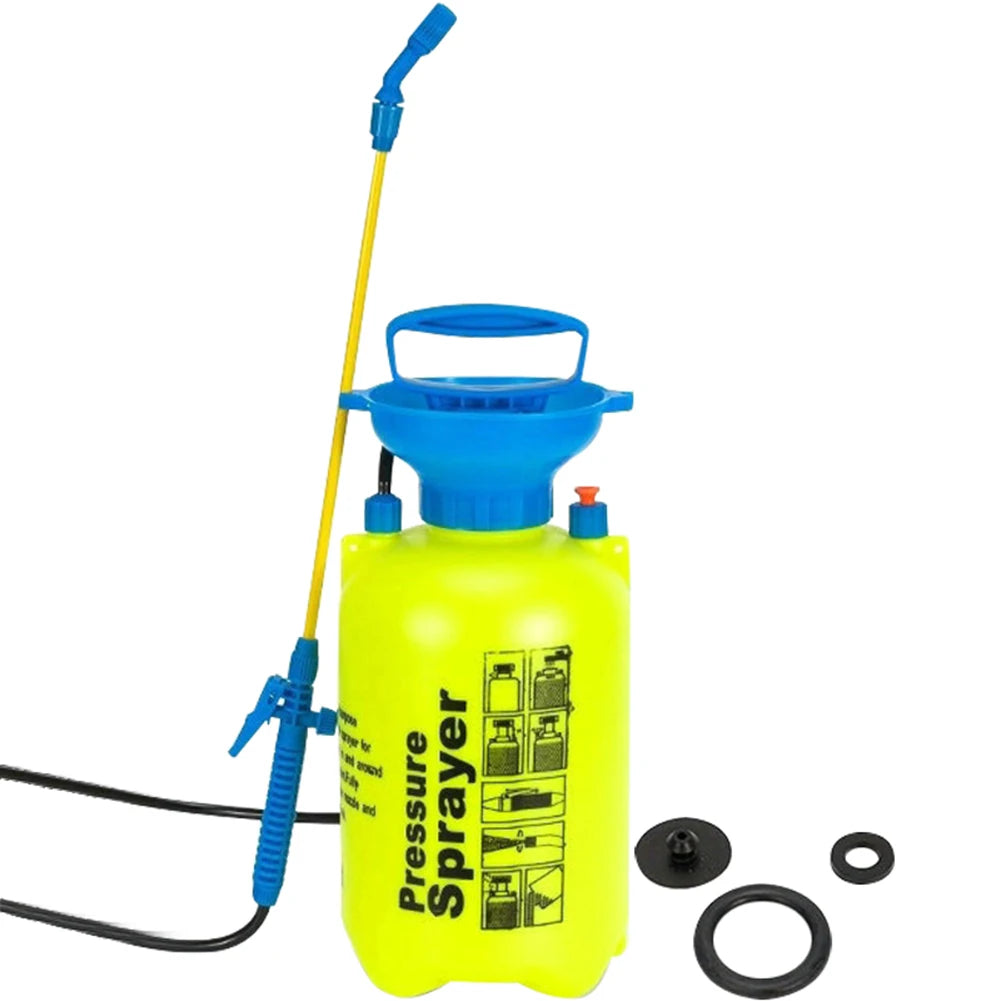 5L Portable Water Pressure Sprayer with Adjustable Strap and Dual Spray Nozzle for Gardening