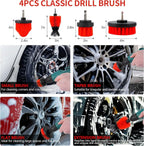 35 Piece Car Cleaning and Detailing Kit with Drill Brush Set, Tire Brushes and Tool Storage Box
