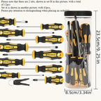 Heavy Duty Precision Screwdriver Set with Magnetic Bit Holder and Portable Carry Case