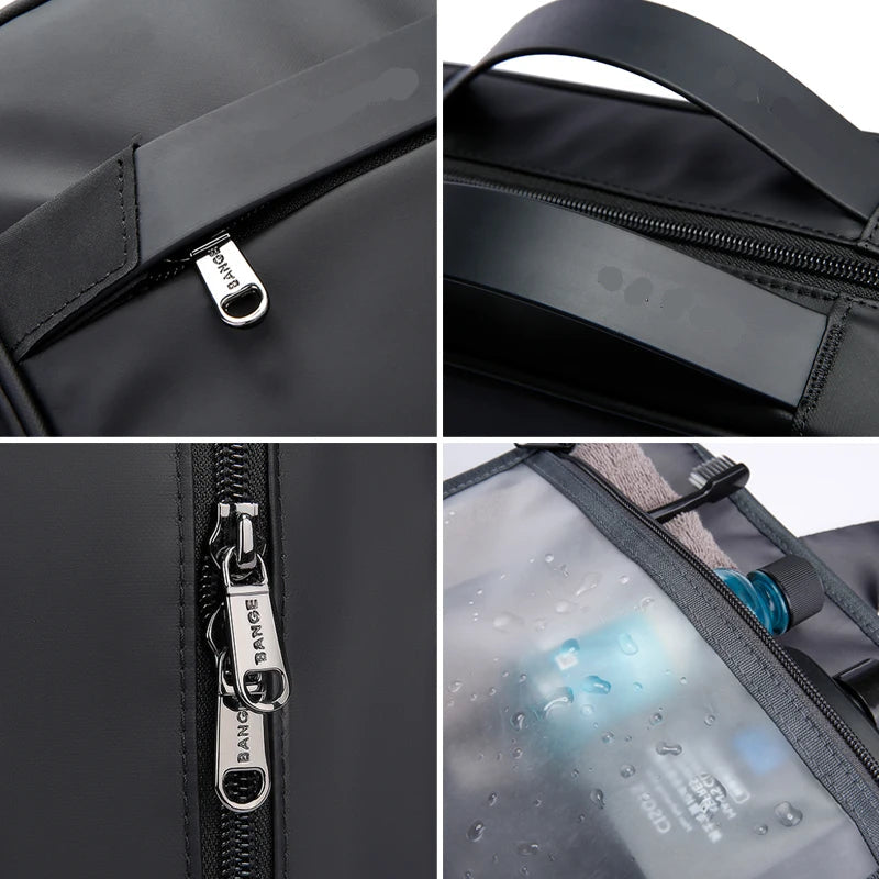 Hanging Toiletry Bag Waterproof 1680D Oxford Travel Cosmetic Organizer with Multiple Compartments and Hook Black