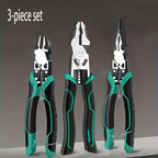 Heavy Duty Alloy Electrician Pliers – Multifunction Wire Cutter & Needle Nose Diagonal Cutting Tool Set