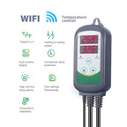 Smart WIFI Temperature and Humidity Controller Set with Dual Relay Control and Digital Display