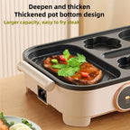Compact 3-in-1 Breakfast Maker 800W Non-Stick Grill Pan for Eggs Sandwiches Sausages
