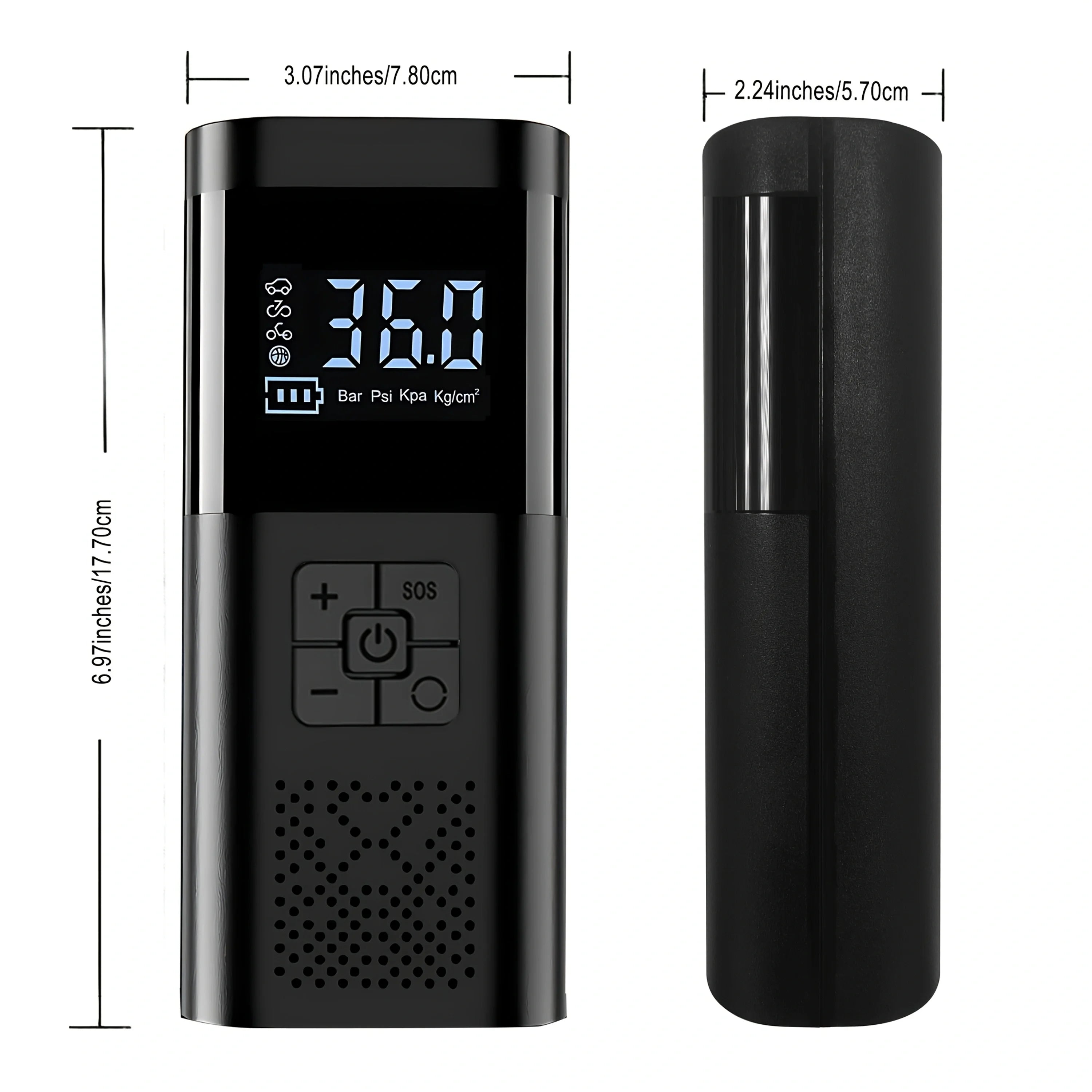 Portable 150 PSI Cordless Air Pump with Digital Display Rechargeable Tire Inflator for Vehicles