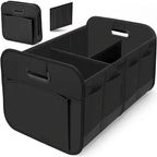 Collapsible Car Trunk Storage Organizer Box 600D Oxford Fabric with Multiple Compartments and Reinforced Handles