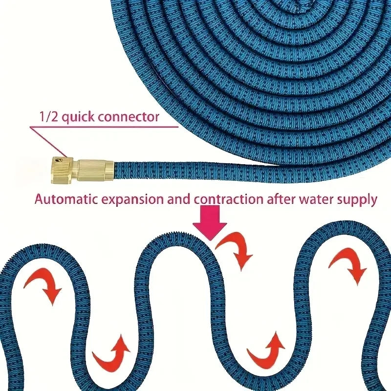 Expandable Garden Hose with Spray Nozzle 25–100ft Flexible Water Hose for Outdoor Cleaning