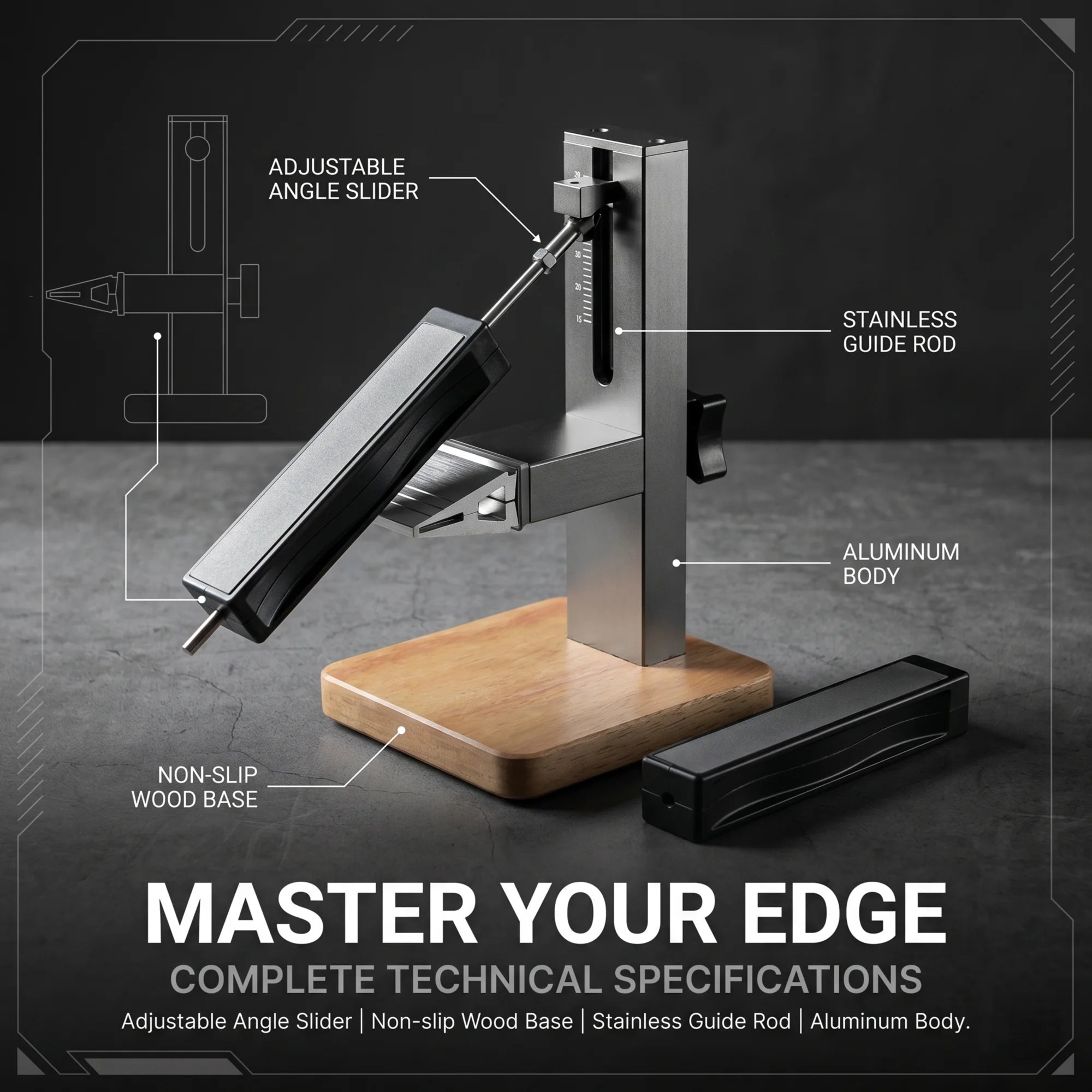 Adjustable Precision Knife Sharpener System with Diamond Sharpening Stones Metal Sharpening Kit