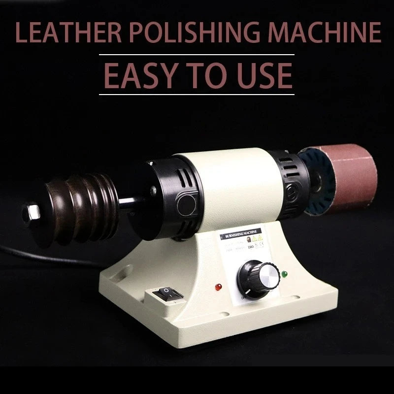 Leather Edge Polishing Burnishing Machine Adjustable Speed with Rosewood Grinding Wheel