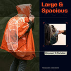 4 Pack Emergency Rain Ponchos with Hood Portable Waterproof Outdoor Rainwear for Camping Hiking Travel