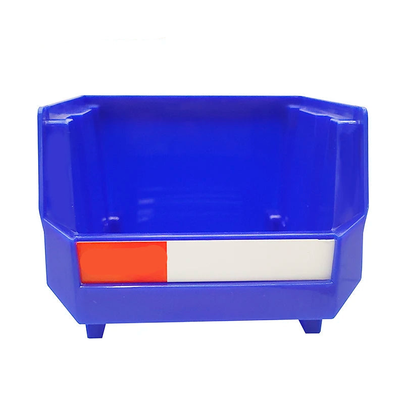 12 Piece Stackable Storage Bin Organizer Set with Dividers and Labels for Tools Parts Desk Storage
