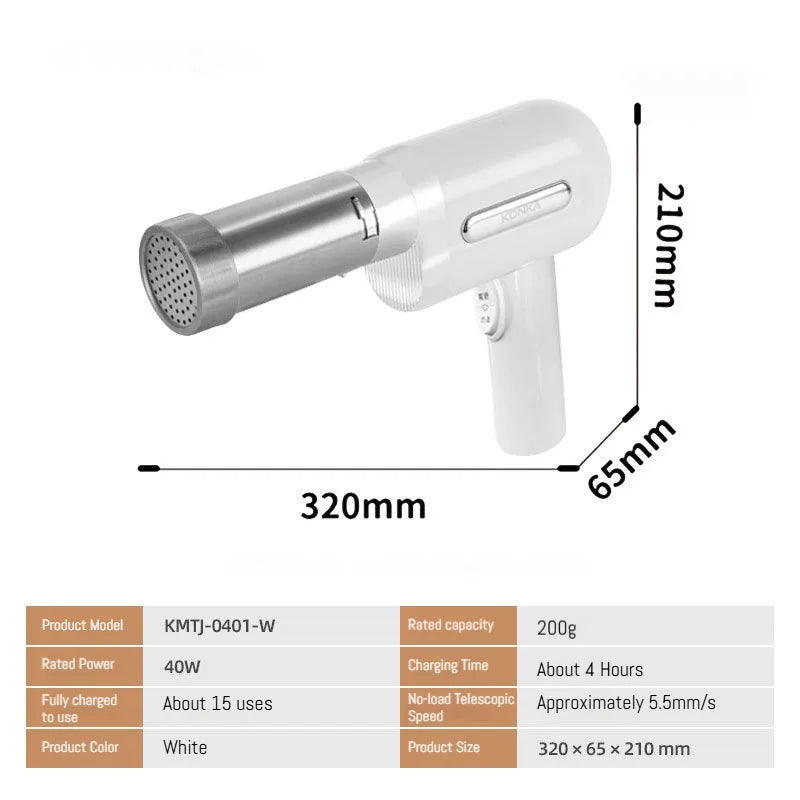Portable Rechargeable Electric Pasta Maker 200g Automatic Handheld Noodle Extruder 40W