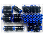 Air Hose Quick Connect Fittings Kit for PU and Nylon Tubing Pneumatic Push to Connect Air Line Set