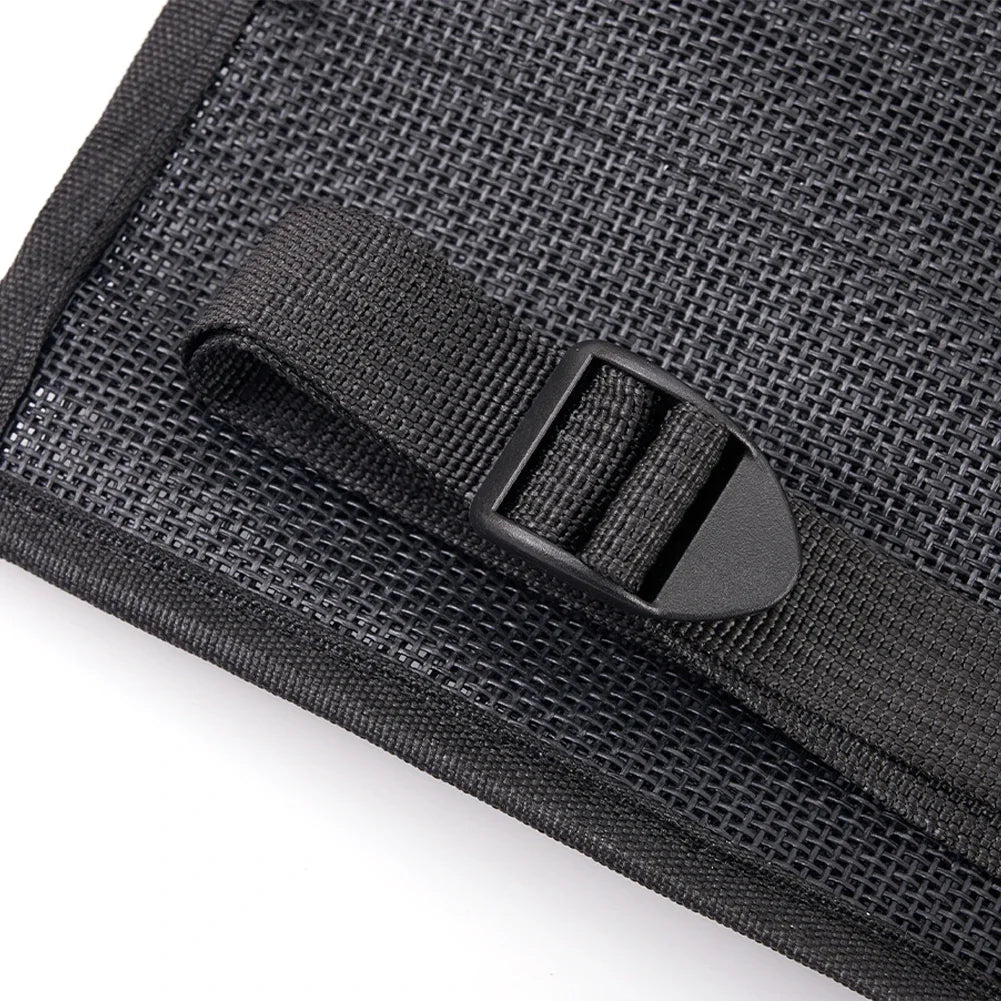 Kayak Under Seat Storage Bag Nylon Mesh Organizer Pouch with Adjustable Buckle Strap