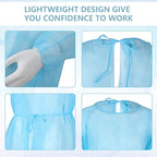 Disposable Waterproof Non-Woven Work Gowns 10 Pack Lightweight Green Cover Gowns