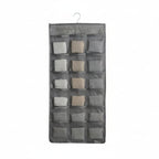 Foldable Hanging Storage Organizer Double Sided Wardrobe Bag for Underwear and Socks