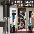 Automatic Electric Wine Bottle Opener with Aerator Pourer and Vacuum Wine Preserver 3-in-1