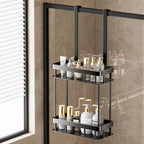 Portable 2 Tier Bathroom Wall Storage Rack Waterproof Toiletry Organizer Shelf