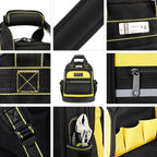 Heavy Duty Tool Backpack Waterproof Oxford Cloth Tool Organizer with Multiple Pockets and Rubber Base