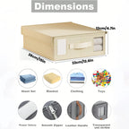 Bed Sheet Foldable Organiser Clothes, Comforter Organiser Large Capacity Zip-On Sheet Organiser for Sheets, Clothes,