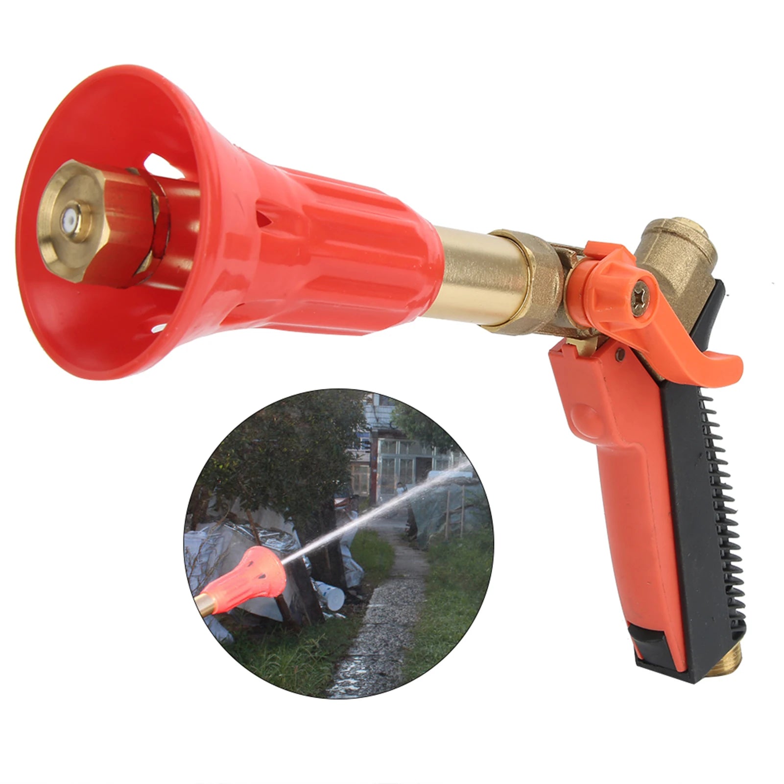 High Pressure Garden Spray Gun Metal Hose Nozzle with Adjustable Water Flow Control