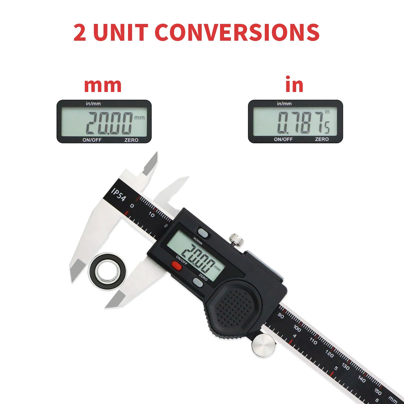 Portable Digital Vernier Calliper Stainless Steel Precision Measuring Tool with LCD Screen 150mm-300mm Range