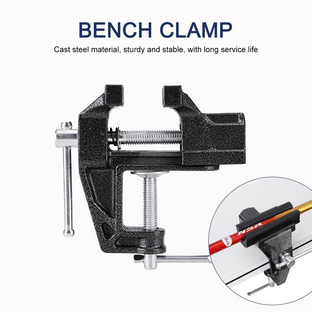 Golf Club Grip Bench Vise Cast Steel Quick Adjustment Table Clamp for Regripping and Maintenance
