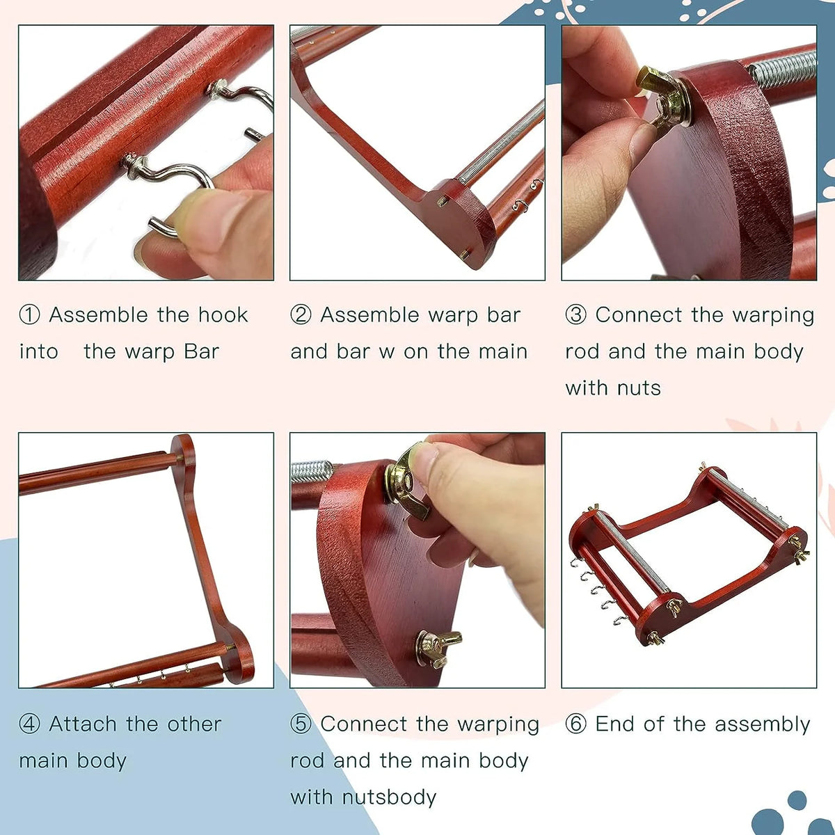 Wooden Bead Loom Kit with Seed Beads, Thread, Needles and Jewelry Making Accessories
