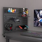 Desktop Pegboard Organizer Kit with 2 Display Panels, 10 Hooks and 2 Storage Trays for Home Office Storage