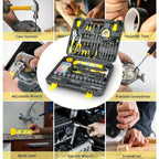 108-Piece Heavy Duty Household Tool Set with Ratchet, Sockets and Portable Carry Case