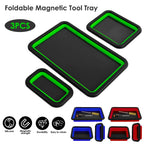 3-Piece Foldable Silicone Magnetic Parts Tray for Hardware Storage and Workshop Use