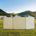 Foldable Camping Windscreen Oxford Cloth Outdoor Privacy Screen with Ground Stakes and Ropes